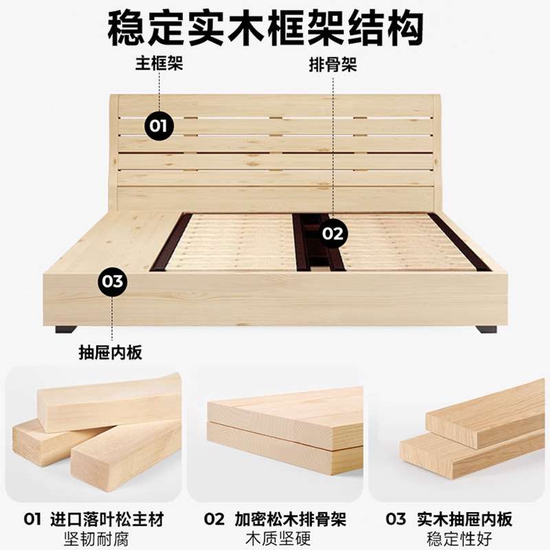 现代简约布艺床复古雪尼尔1米8大床小户型主卧储物婚床双人实木床