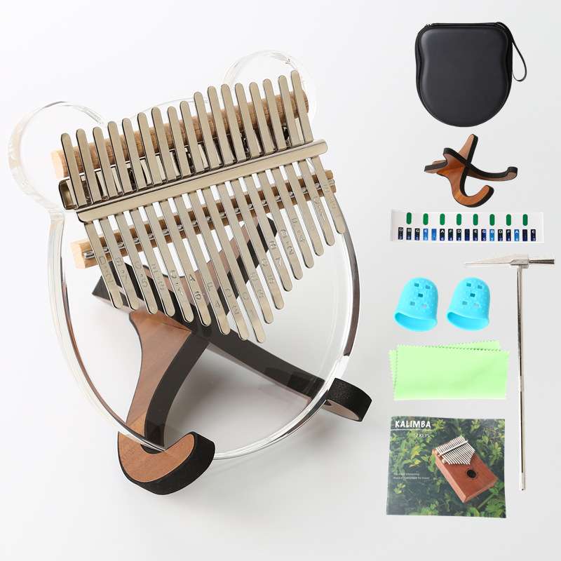 水晶拇指琴 透明卡林巴 亚克力板式KALIMBA 17音手指琴WINLY