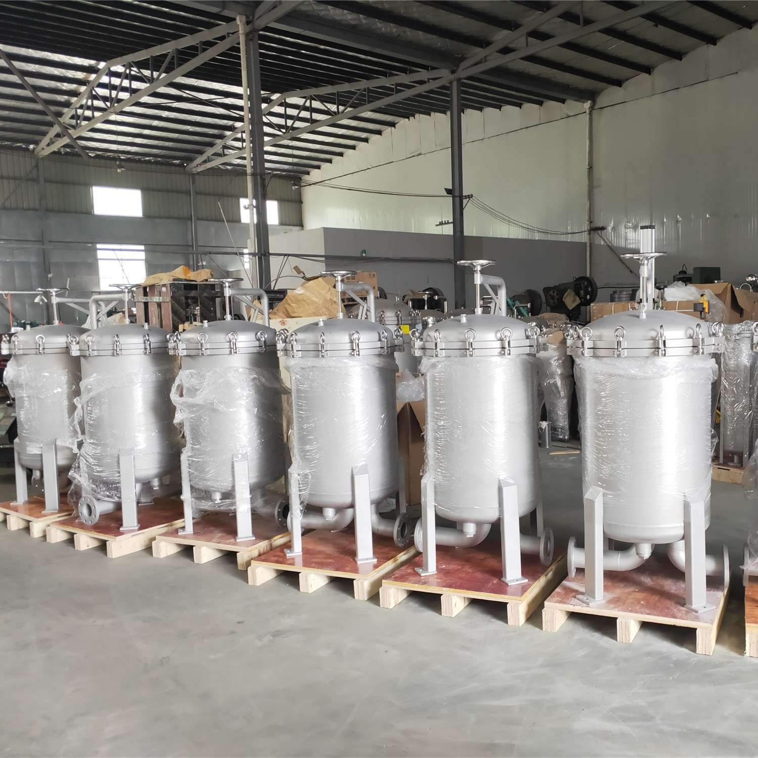 虑达过滤 水处理用 提升摇臂式 不锈钢 三袋袋式过滤器 LDDL-3P2S