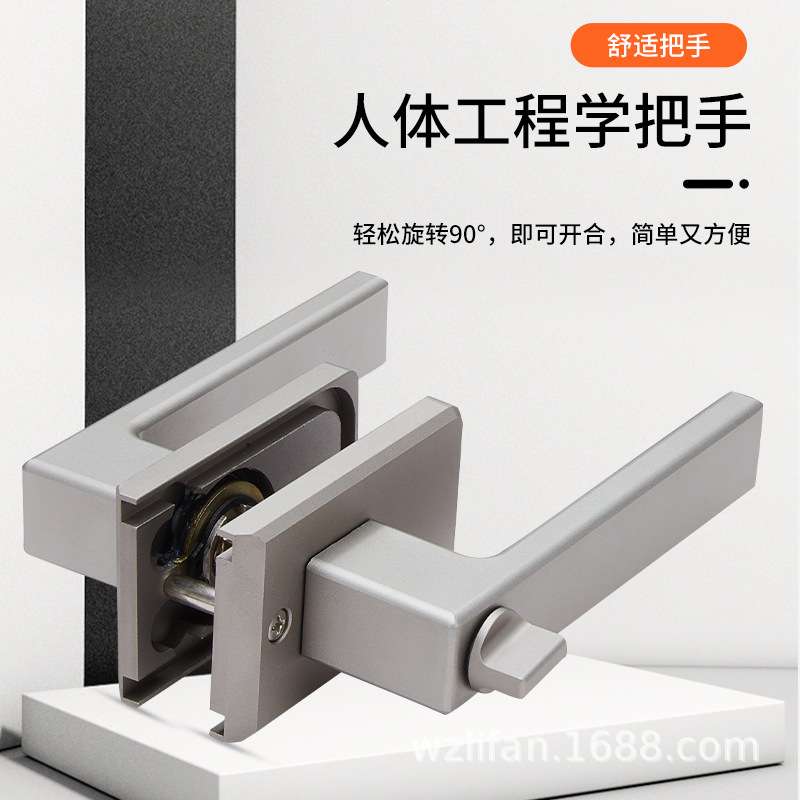 极简门钛铝镁合金卫生间1618极窄边框厨房平开门黑色玻璃把手门锁