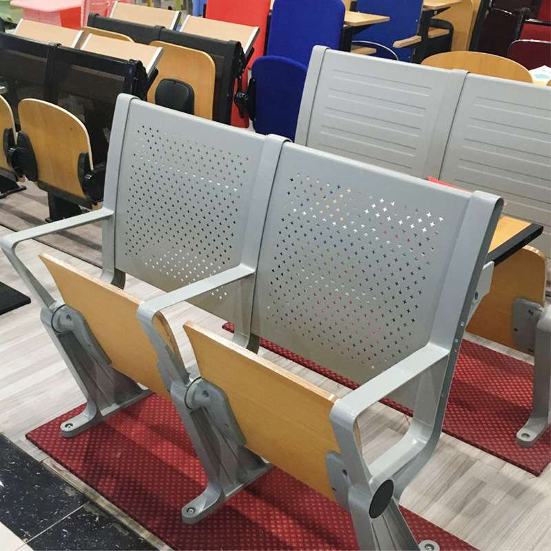 压铸铝合金阶梯教室排椅学校礼堂联排椅翻板固定联排座椅折叠椅子