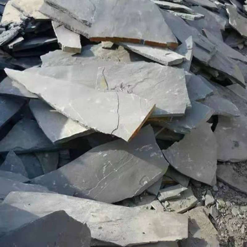 厂家供应碎拼乱型石不规则青石板公园铺路文化石碎拼板岩石材