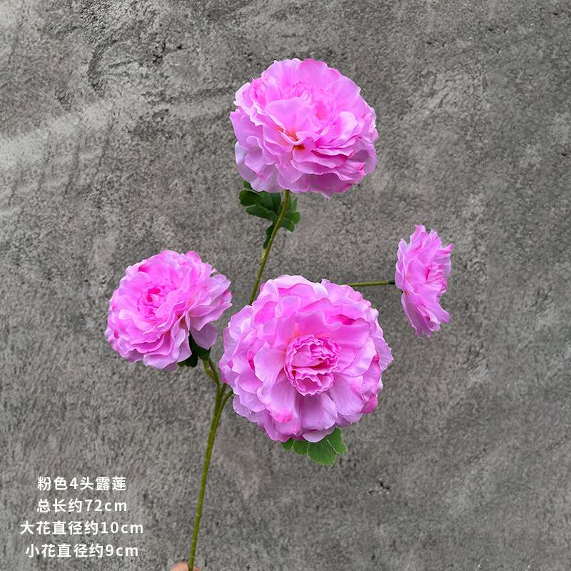 新款4头露莲仿真花婚礼布置花艺花材路引背景花假花现场t台绢花