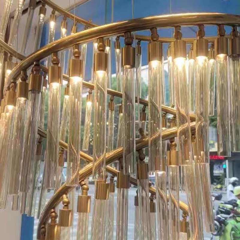 中山厂家设计酒店工程吊灯售楼部博物馆展厅大LED旋转楼梯灯家居
