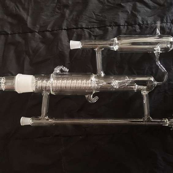 具磁铁活芯式蒸馏头玻璃分馏头标准磨口可按要求加工