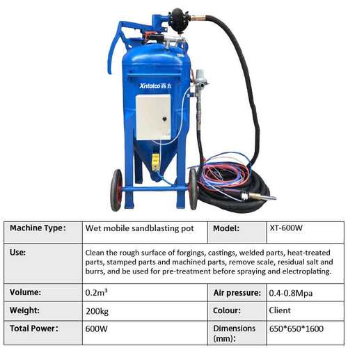 High Pressure Sandblasting Pot Wet Sandblasting tank Machine