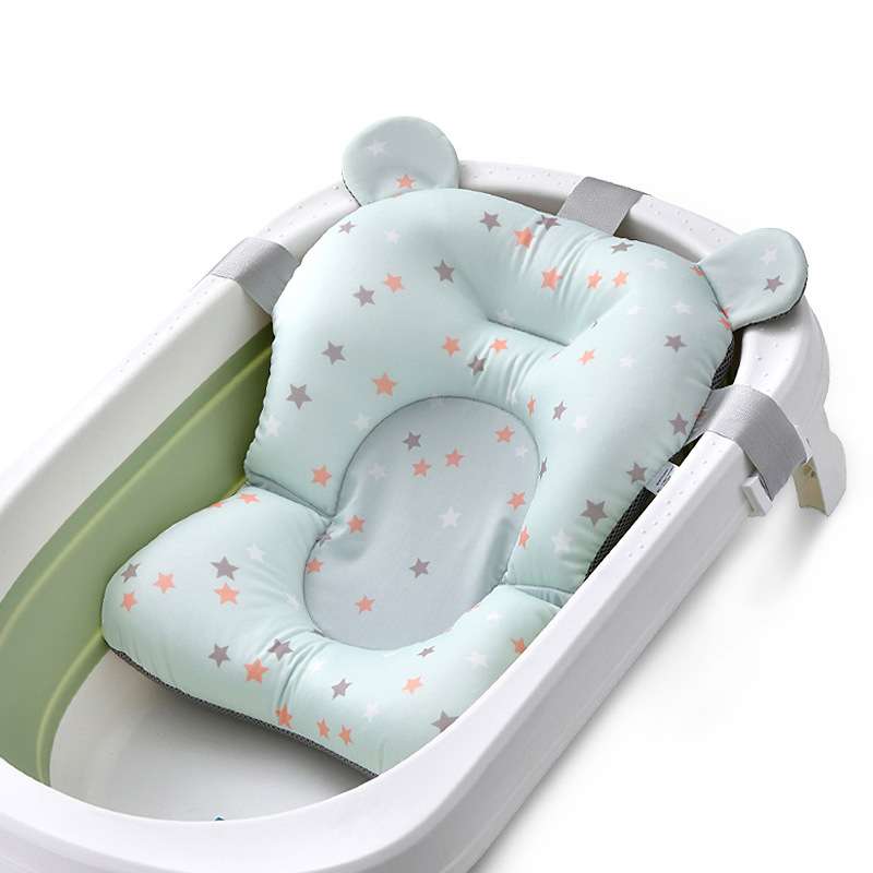 新生婴儿洗澡可坐躺浴盆托网兜浴床防滑通用宝宝悬浮浴垫海绵