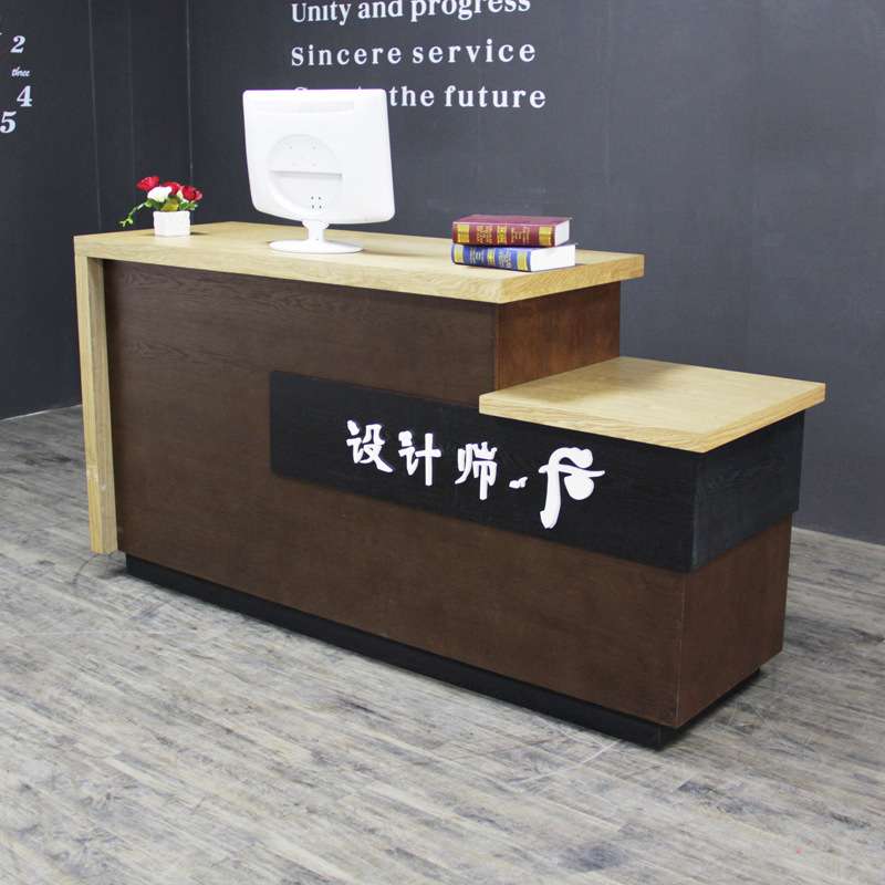 简约复古收银台柜台服装店奶茶甜品店吧台接待台餐饮店面馆转角