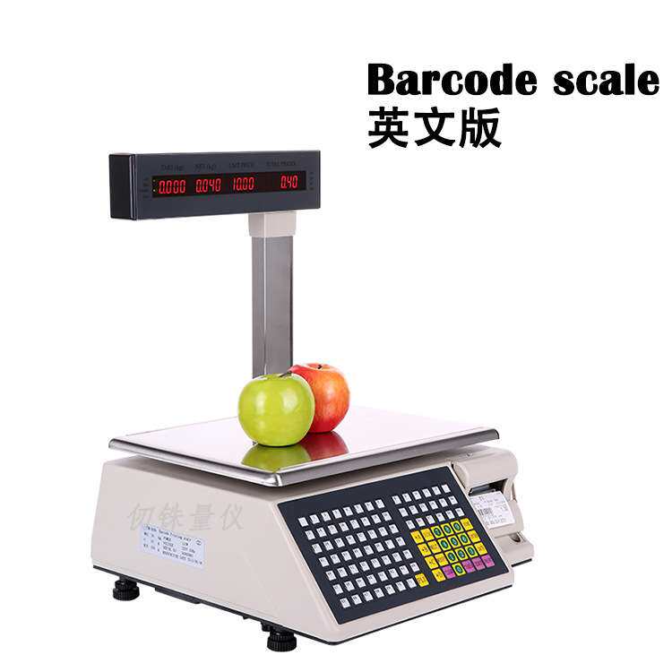 外贸英文版Barcode scale条码收银秤VietNam越南泰国零售收银秤重