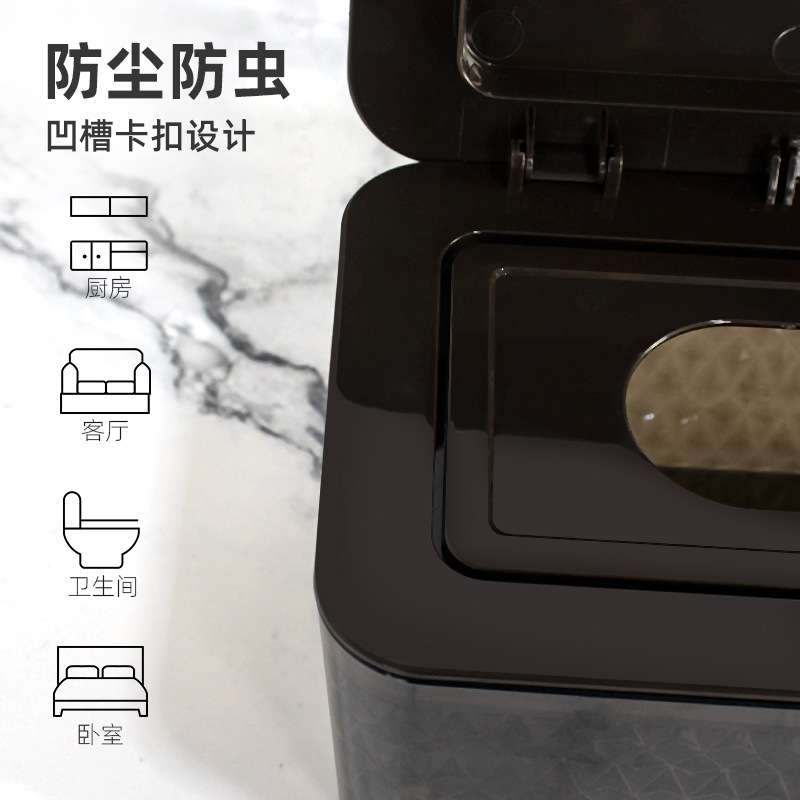 跨境大号湿纸巾盒带盖 家用客厅卫生间厕所收纳盒 车载塑料抽纸盒
