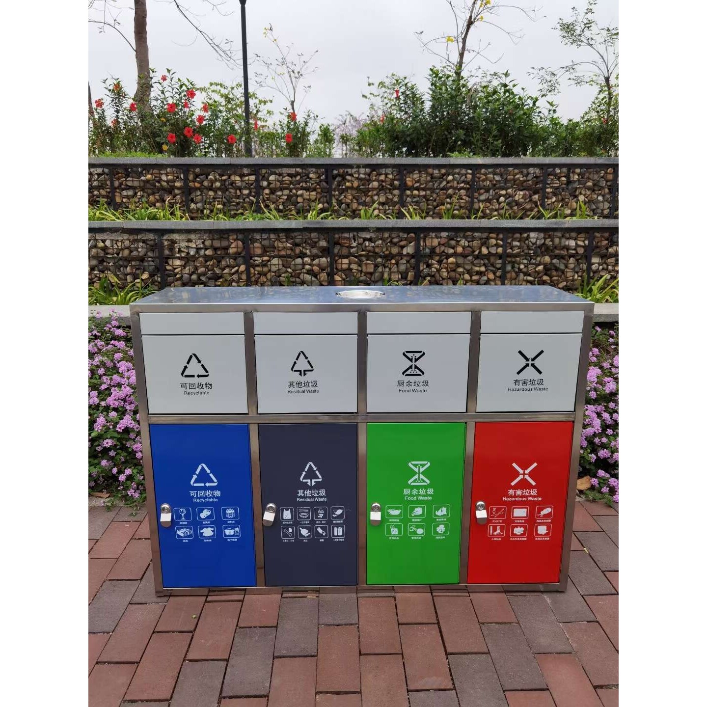户外三分类四分类垃圾桶干湿多分类环保果皮桶室内室外环卫垃圾箱