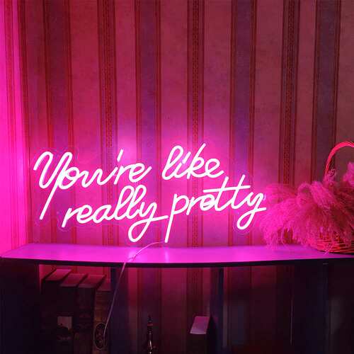 霓虹灯You're like really pretty英文字母装饰灯万圣节装饰灯