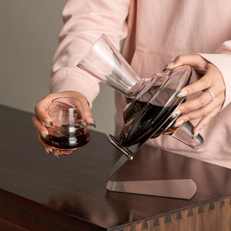 匠十三 现代简约不锈钢透明玻璃酒杯醒酒器摆件餐厅吧台酒店