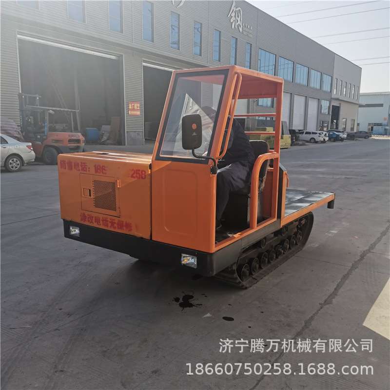 5吨履带平板运输车 上山拉毛竹 工程橡胶加厚底盘 尺寸可做