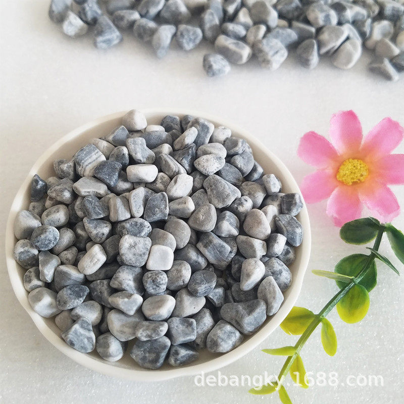 德邦直销大量灰色石子灰机制鹅卵石透水胶粘石园林铺面石子