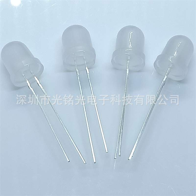 F8/8mm白发紫色雾状 长脚发光二极管  圆头直插灯珠 颜色支持定作
