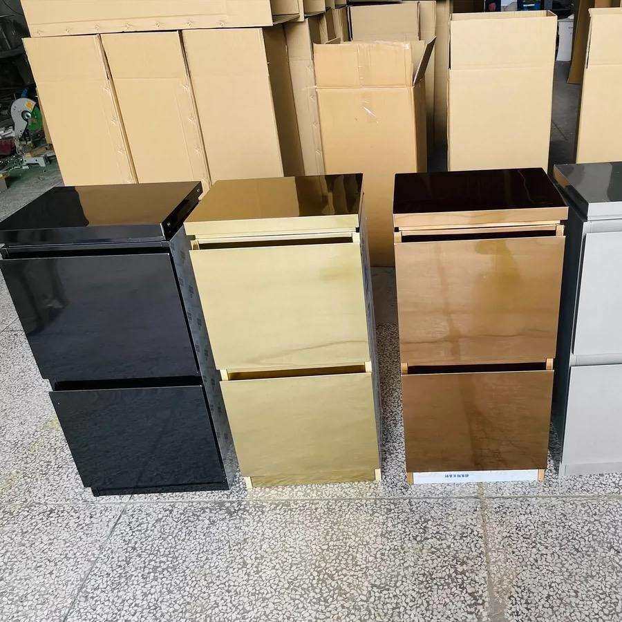 跨境理发店发廊美发工具收纳柜子简约家用金色多层置物柜厂家直销