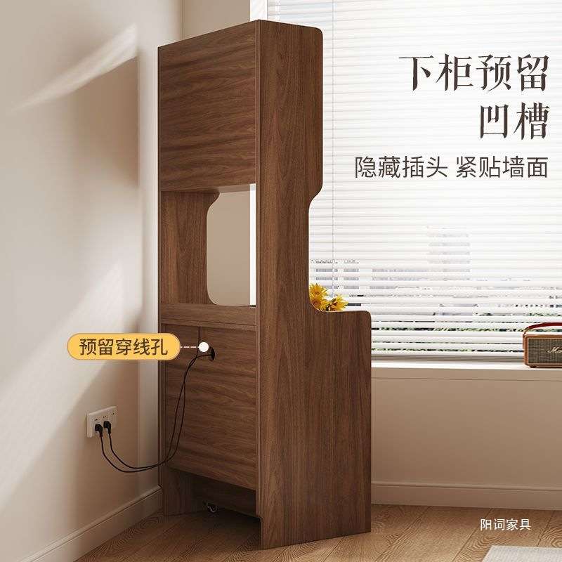 中式梳妆台窄款高柜床头柜实木化妆柜置物柜床边夹缝柜储物收纳柜