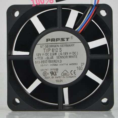 原装德国西德 TYP 612S 12V 2.5W 60*60*25MM高端设备双滚珠风扇