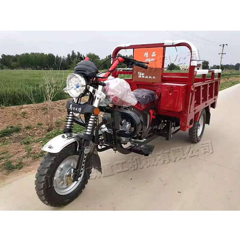 山区载货汽油摩托三轮车 燃油工地运输自卸车燃油全封闭三轮车