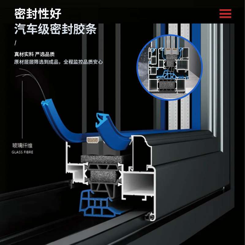 佛山厂家断桥推拉窗两轨隔音隔热双层玻璃铝合金门窗封阳台断桥铝