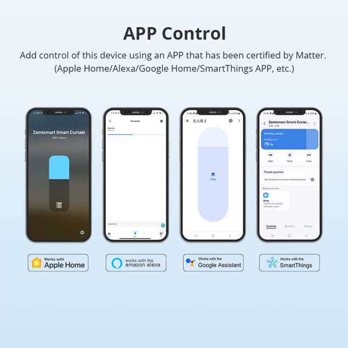 Matter Over Wifi智能电动窗帘拼接轨HomeKit直连谷歌Siri语音控