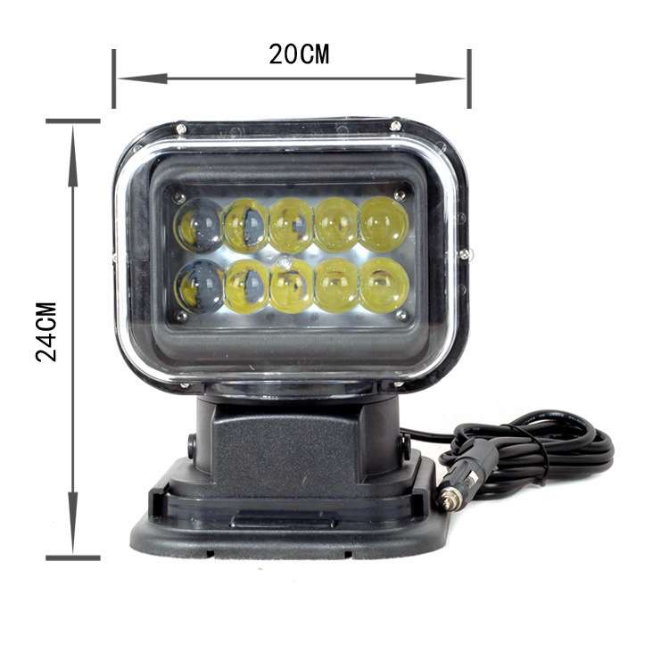 厂家 50W LED遥控探照灯户外工作灯船用搜索灯车载遥控LED射灯