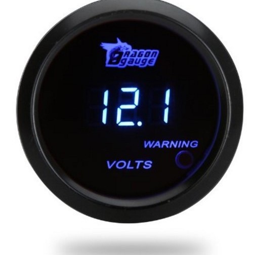 52mm 赛车改装电压表12-24V赛车越野车大巴游艇电瓶显示表
