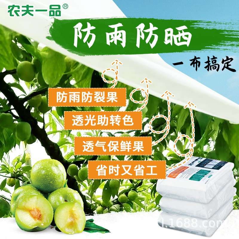 农夫一品果树防雨布防水防裂果李子樱桃透光耐拉伸护李布防老化