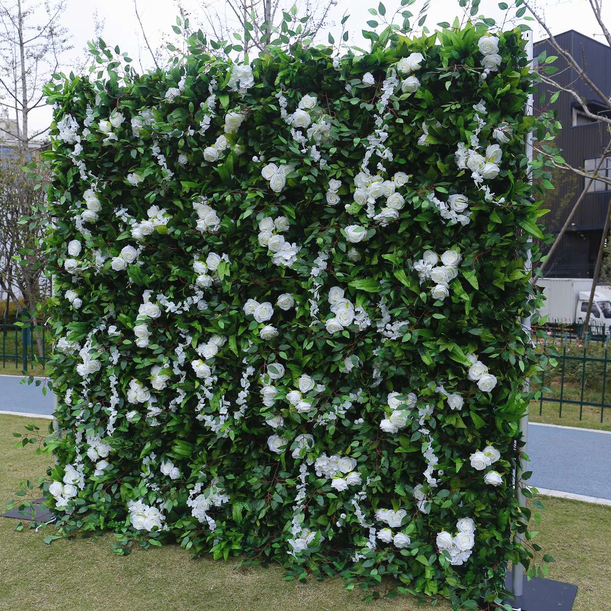 5D布底仿真植物墙绿植墙背景 假草坪门头室内装饰形象墙婚庆花墙