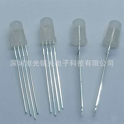 现货供应 F5/5mmRGB四脚金线 雾状共阴LED发光二极管 RGB雾状灯珠