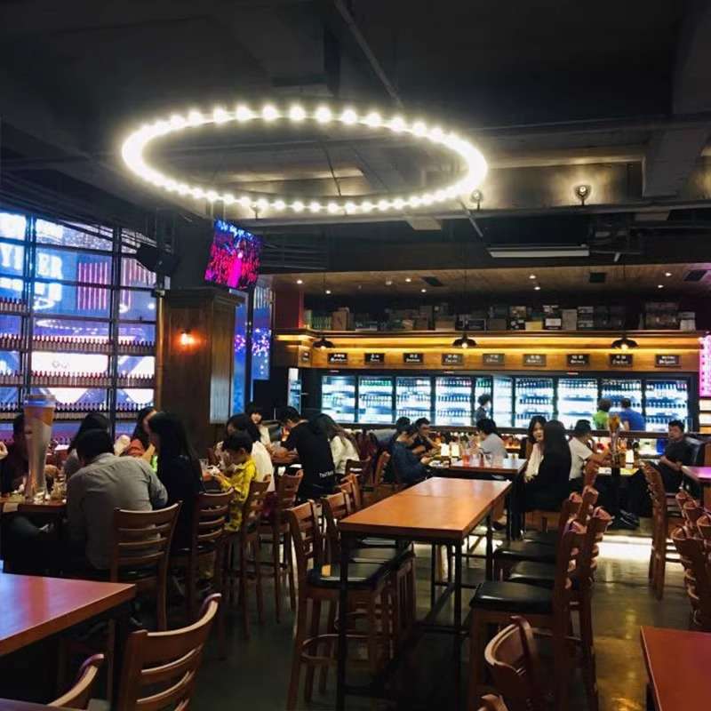 大型圆环工业风造型灯音乐酒吧创意圆形吊灯餐厅网红店圆形灯具