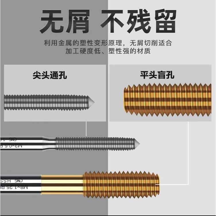 进口OSG英制挤压丝攻W1/8-405/32-32 1/2w20W7/16-14无屑挤牙丝锥