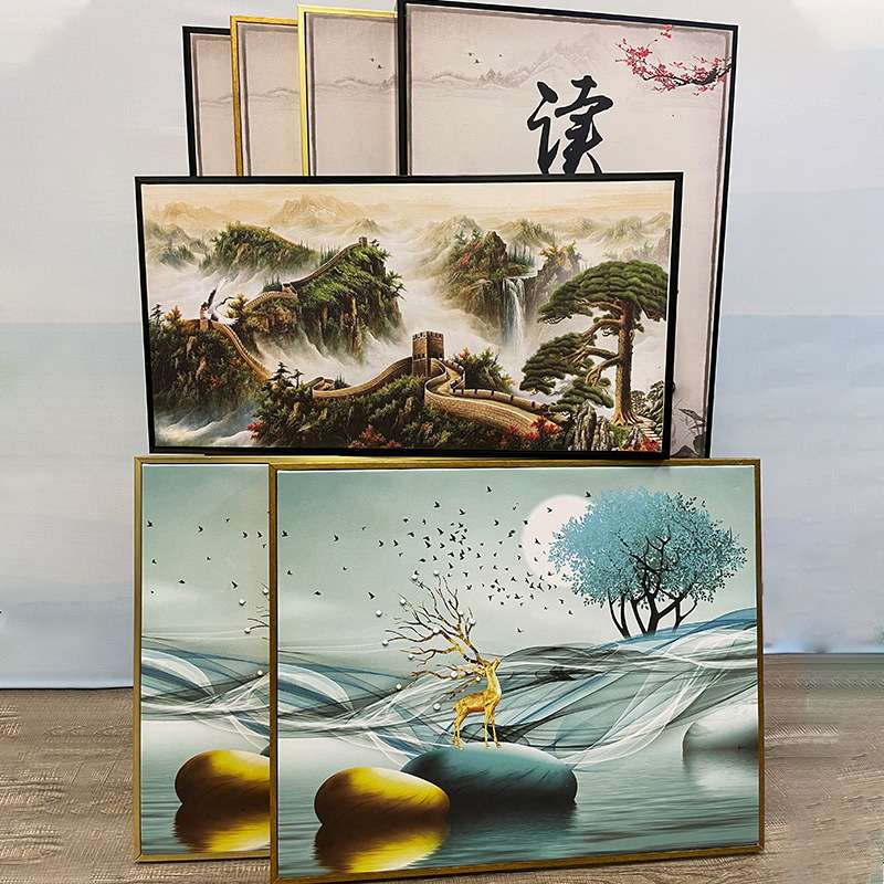 室内客厅沙发电视墙背景装饰贴画墙布山水画玄关卧室壁画挂墙