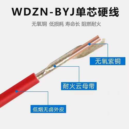NH-BV/WDZN-BYJ电线1.52.546平方国标单芯铜线家装电线铜芯纯铜
