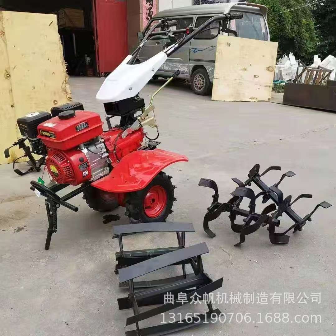 两驱微耕机农机耕地机小型多功能汽油耕田机除草开沟柴油旋耕