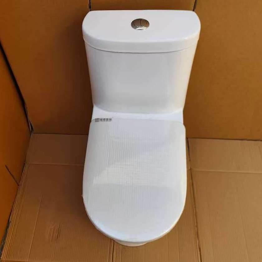 高水箱大冲力双孔漩冲配加厚瓷感坐盖坐便器