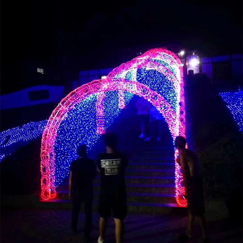 LED户外造型蝴蝶拱门景观灯时光隧道灯光秀发光亮化节日灯装饰