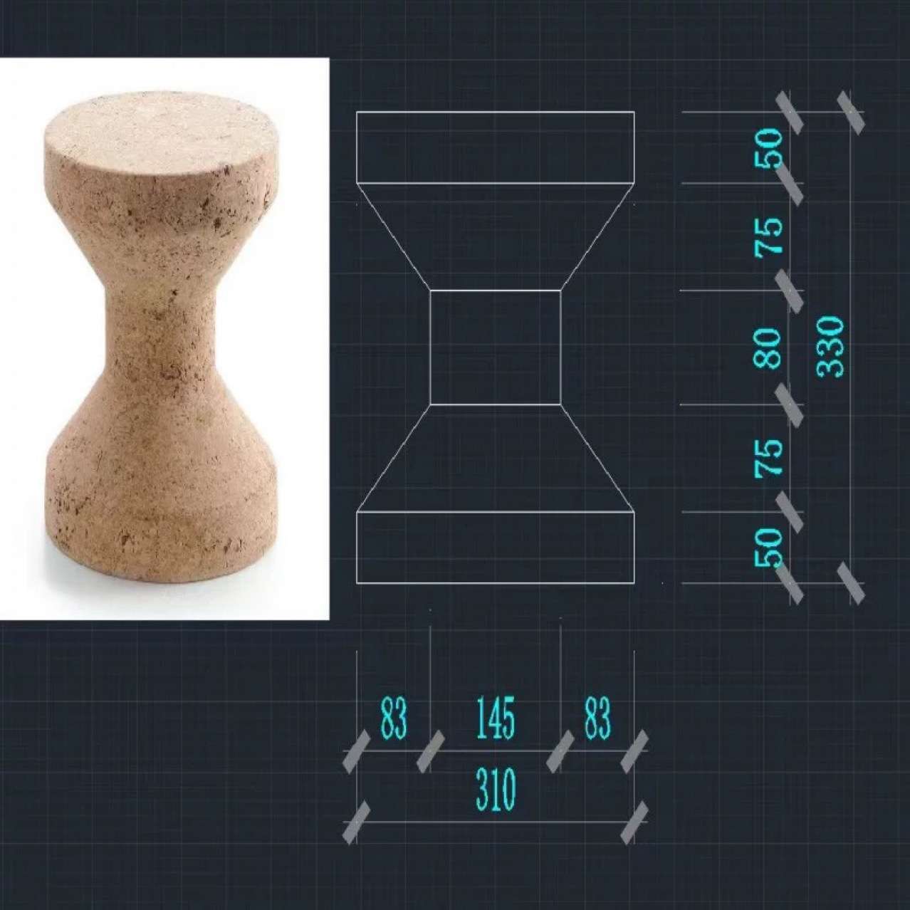 宜道软木制品咖啡家具系列奶茶吧凳子艺术家具创意图案软木制品