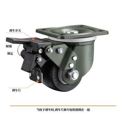 YTOP卓烨锰钢脚轮2/2.5/3寸机器械低重心小霸王PA6设备尼龙轱辘轮