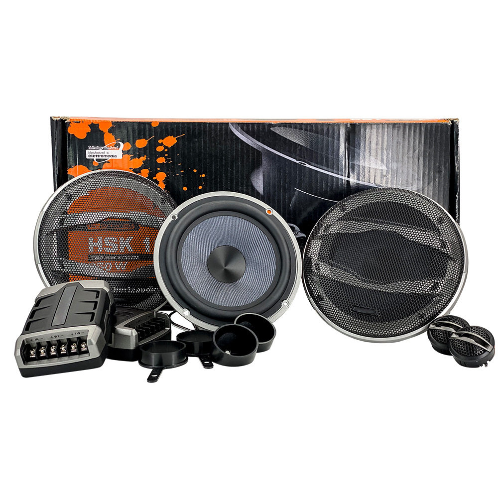 直销汽车音响二分频套装喇叭6.5寸环绕型中低音高音扬声器HSK165