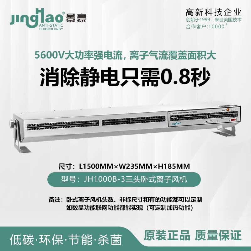 卧式型离子风扇 ，双/三 /四卧离子风机JH1000B-2/3/4长度可定