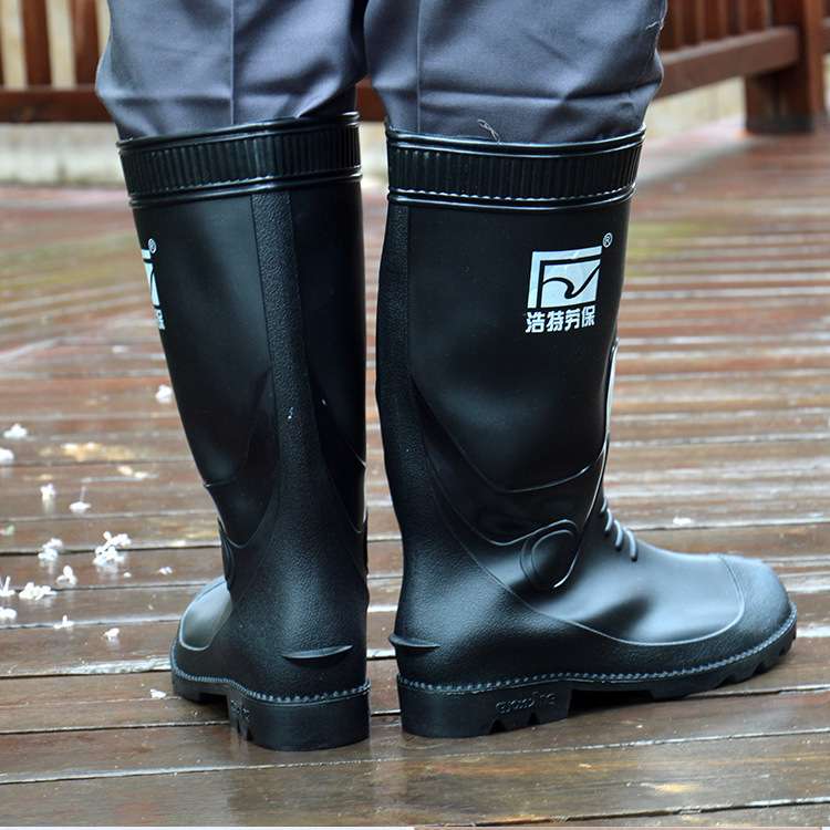 浩特牌防滑耐酸碱雨靴高筒耐磨防油牛筋底煤矿建筑低筒劳保雨靴