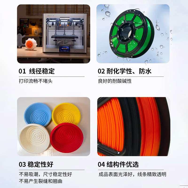 锦彩3D打印机耗材双色源头厂家光泽度pla丝绸1kg爆款耐用模型新品