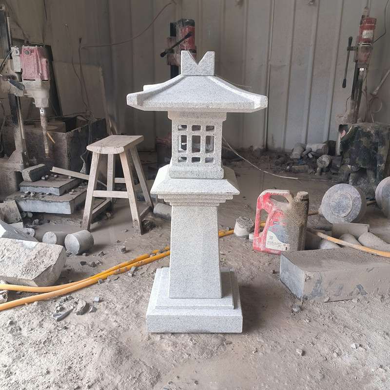 石灯笼青石仿古宫灯中式庭院石灯造景灯花岗岩石头地灯日式石灯塔