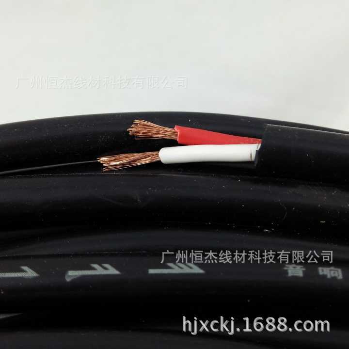 纯铜2X1平方音响工程线、二芯黑色护套线、室外广播喇叭线