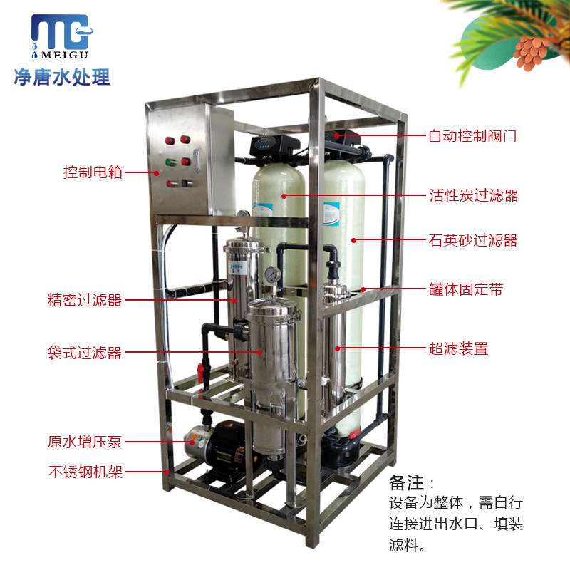 洗车场店废水鱼池循环水设备净化过环保过滤器机净水处理系统装置