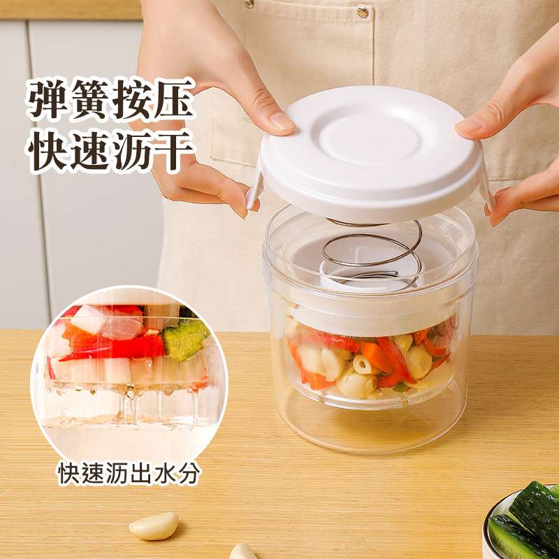 按压式腌菜罐家用食品级塑料泡菜坛子腌咸菜容器腌制储物瓶密封罐