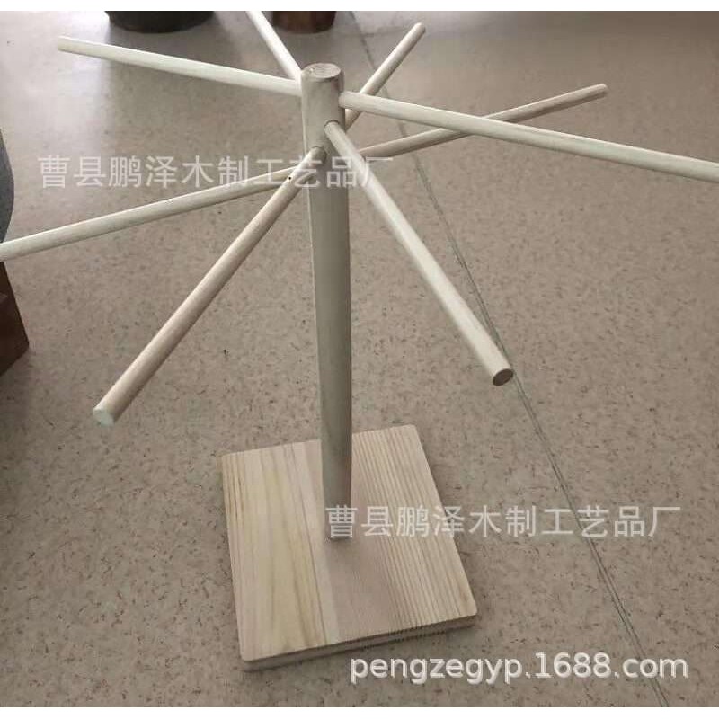 工厂供应天然榉木木制面条架可拆装手动实木木制晾面条松木木架