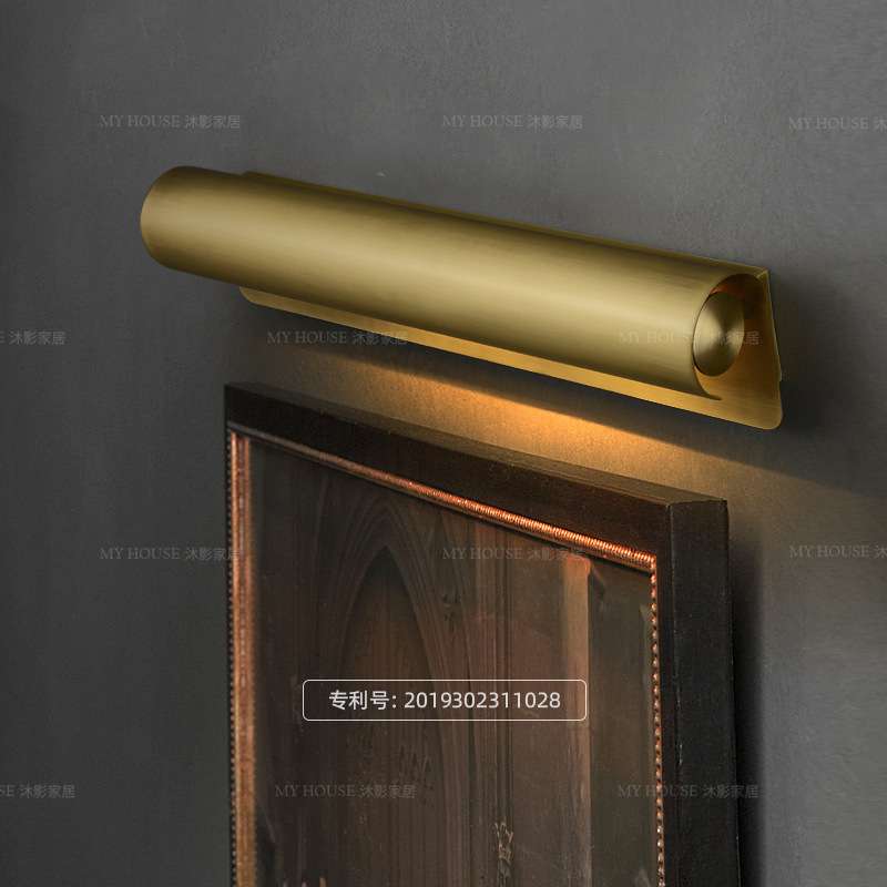 后现代轻奢壁灯 客厅玄关入户照画壁灯卫生间全铜镜前灯